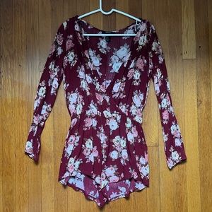 Floral long sleeve romper